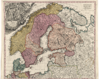 Förminskad karta över Skandinavien